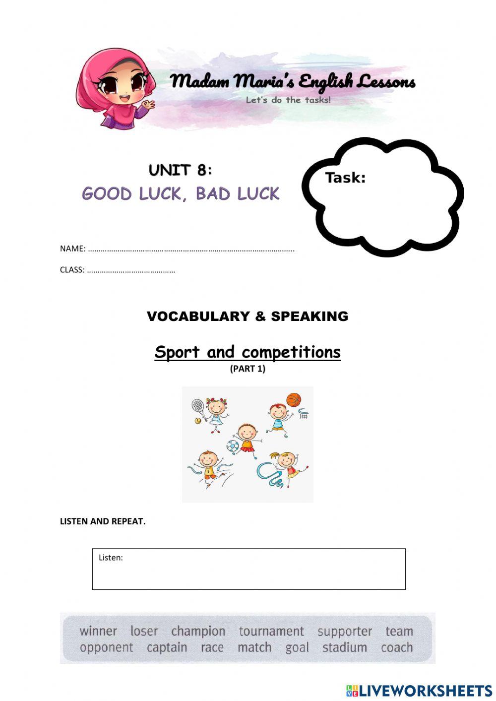 Pulse 2 Unit 8: Vocabulary & Speaking 1