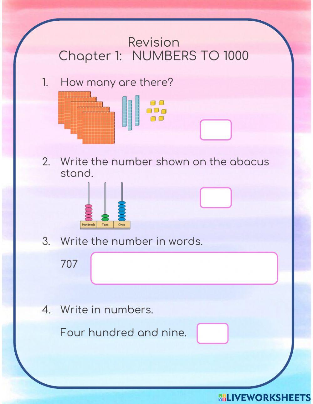 Revision 1 Numbers to 1000