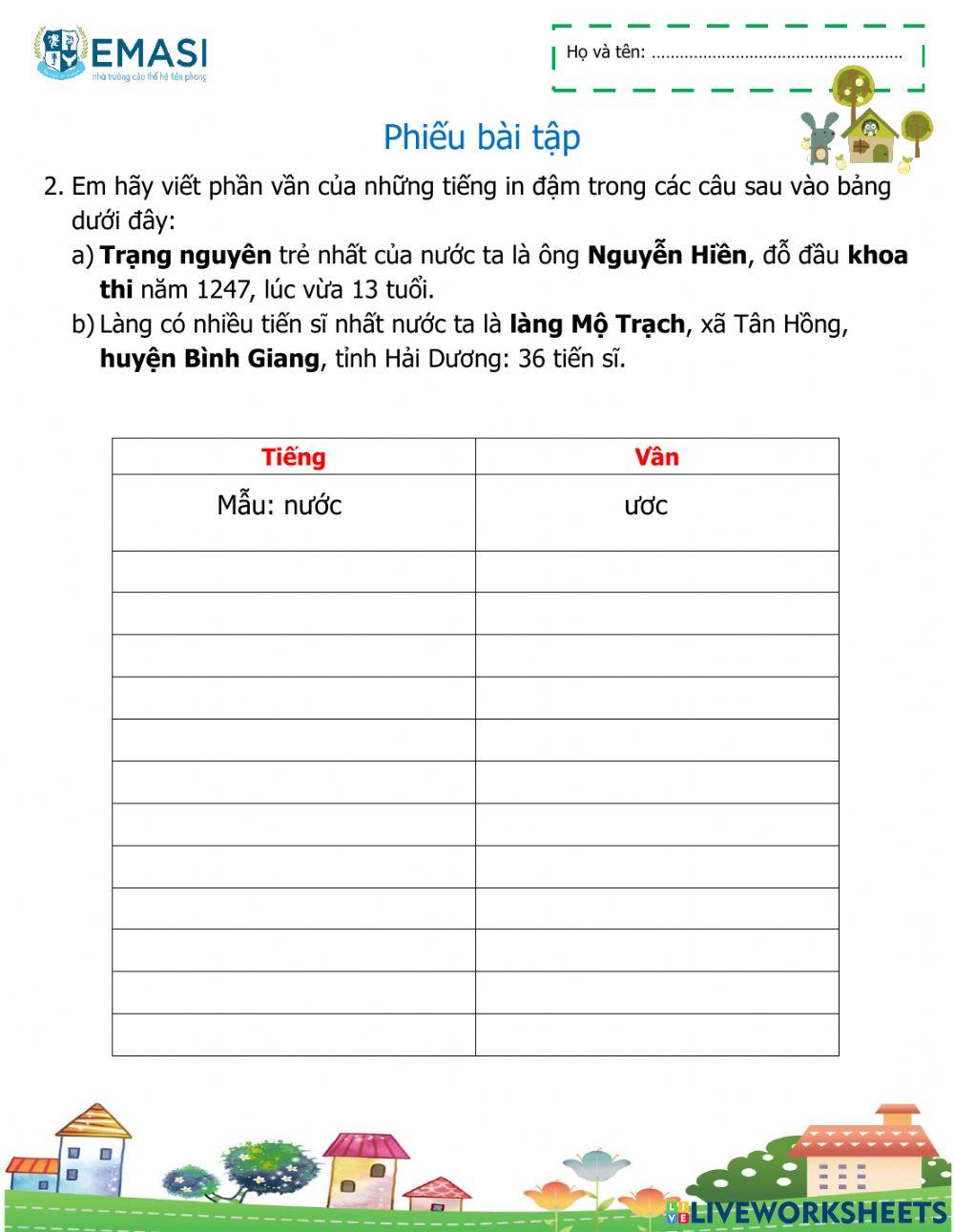 PBT Chính tả Lương Ngọc Quyến