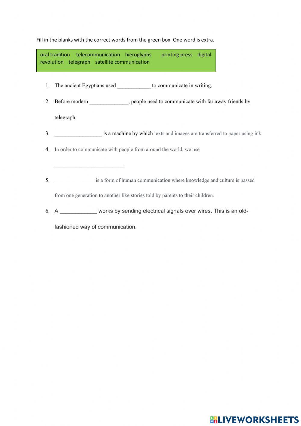 The Evolution of Global Communication-Vocabulary