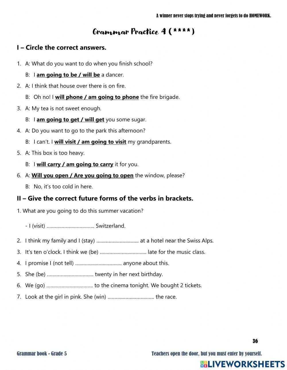 Grade 5-Grammarbook-Week 3-Will-Begoingto