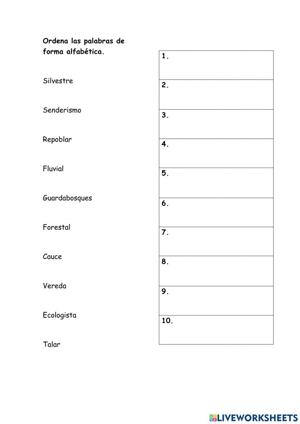 Vocabulario unidad 1