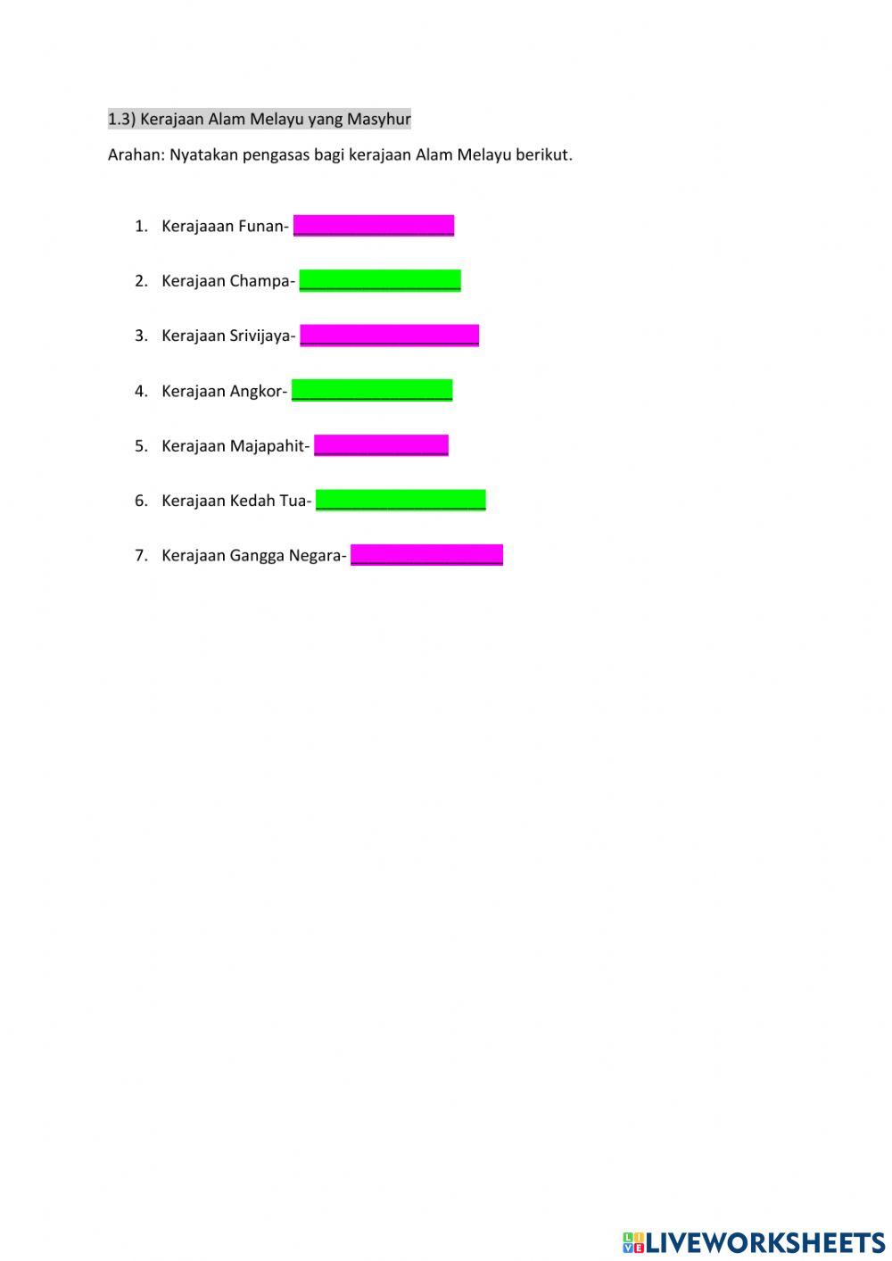 Sejarah Tingkatan 2 (Bab 1)