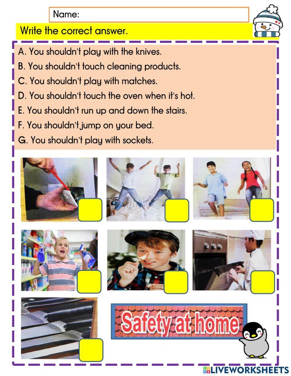 English Year 4 module 10 - safety at home