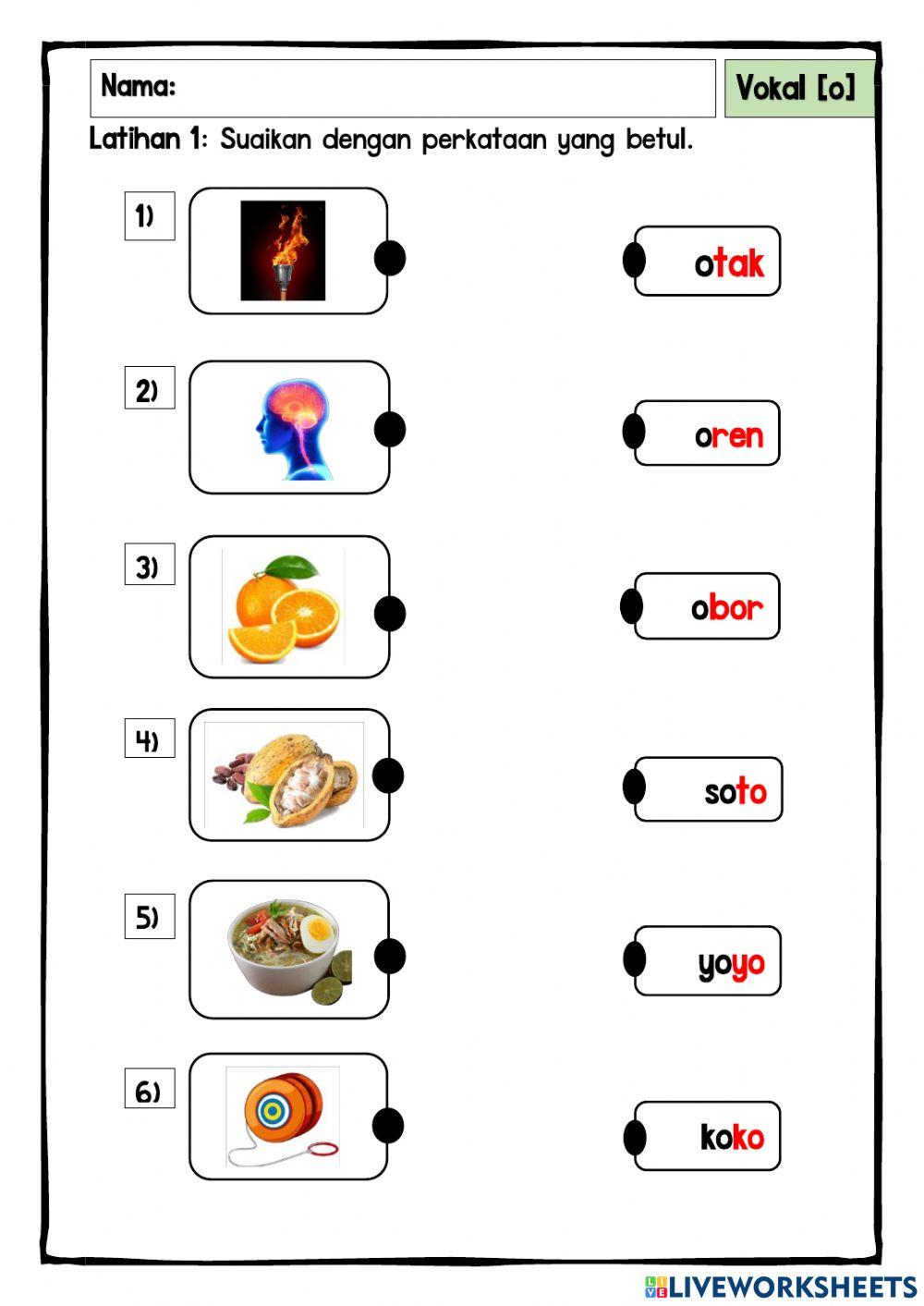 Perkataan KV+KV Vokal O (Bahagian 2)