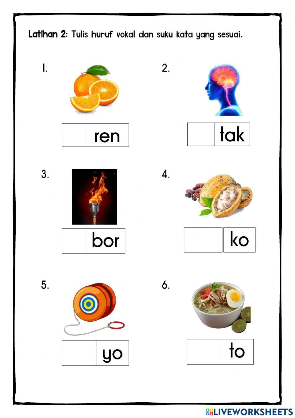 Perkataan KV+KV Vokal O (Bahagian 2)