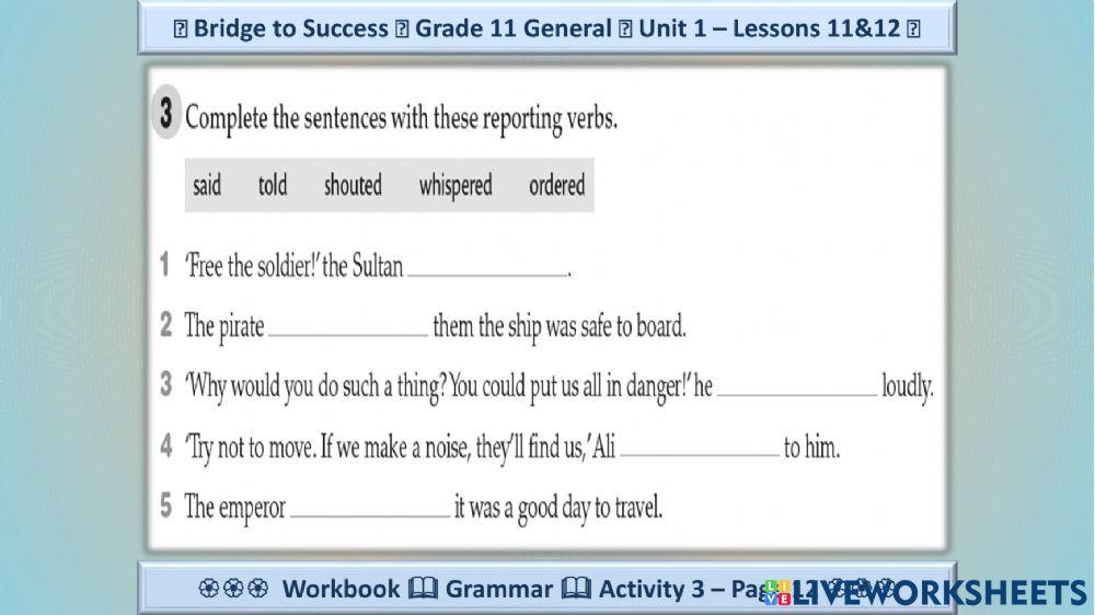 11G English - Unit 1 Lessons 11-12 Fables Workbook