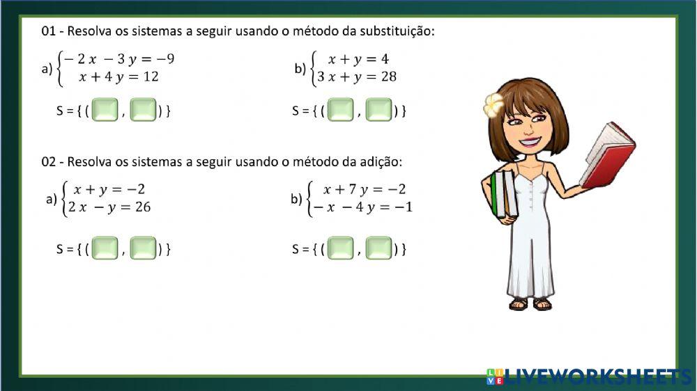 Sistema de equações do 1° grau