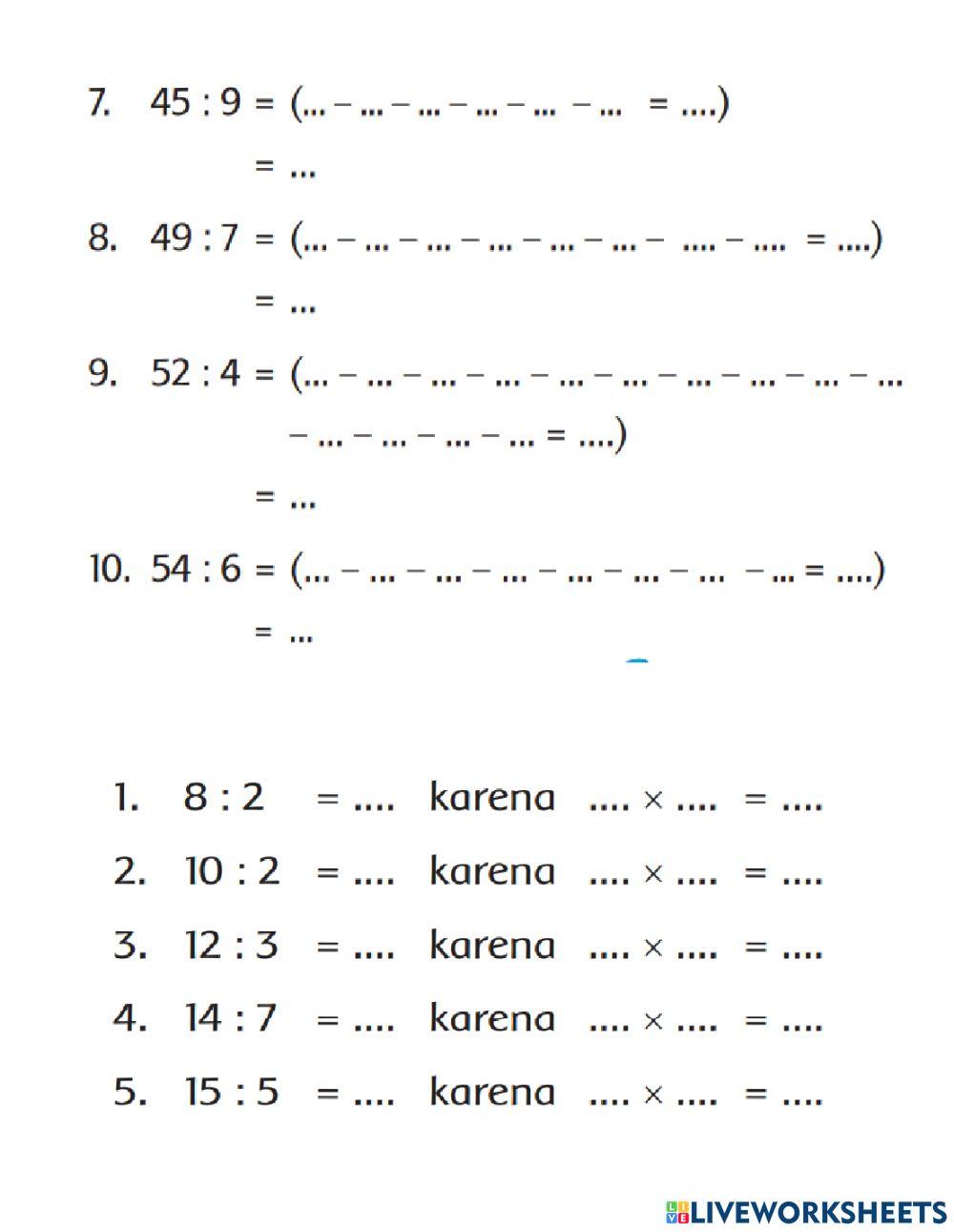 Pembagian dengan Pengurangan Berulang