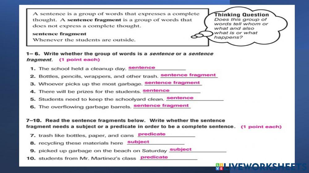 Sentence or Fragment