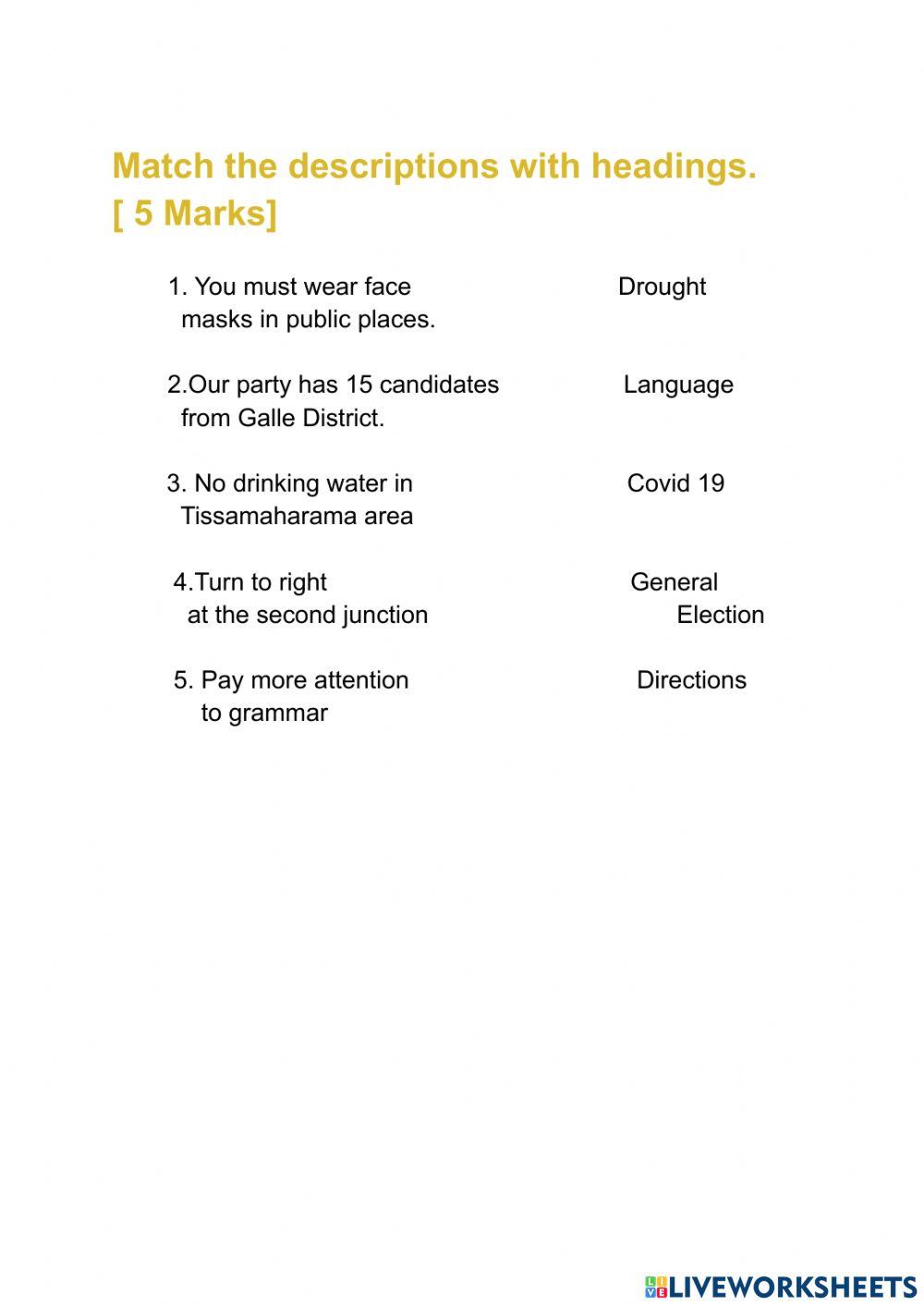 Interactive Activities to practise Test 01  Paper 1 