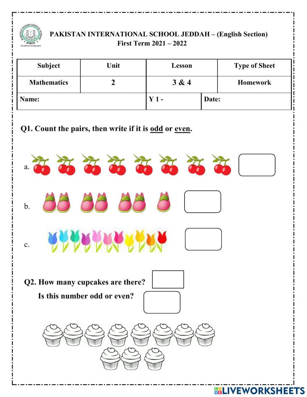 Homework sheet interactive worksheet | Live Worksheets