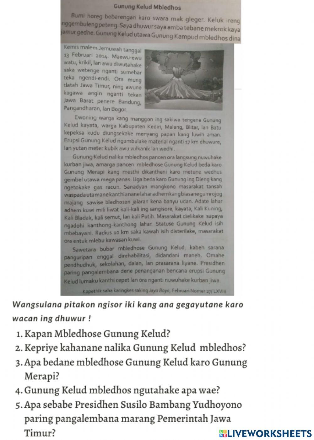 LKPD Bahasa Jawa  Kelas 5 Piwulang 3 BAG-2