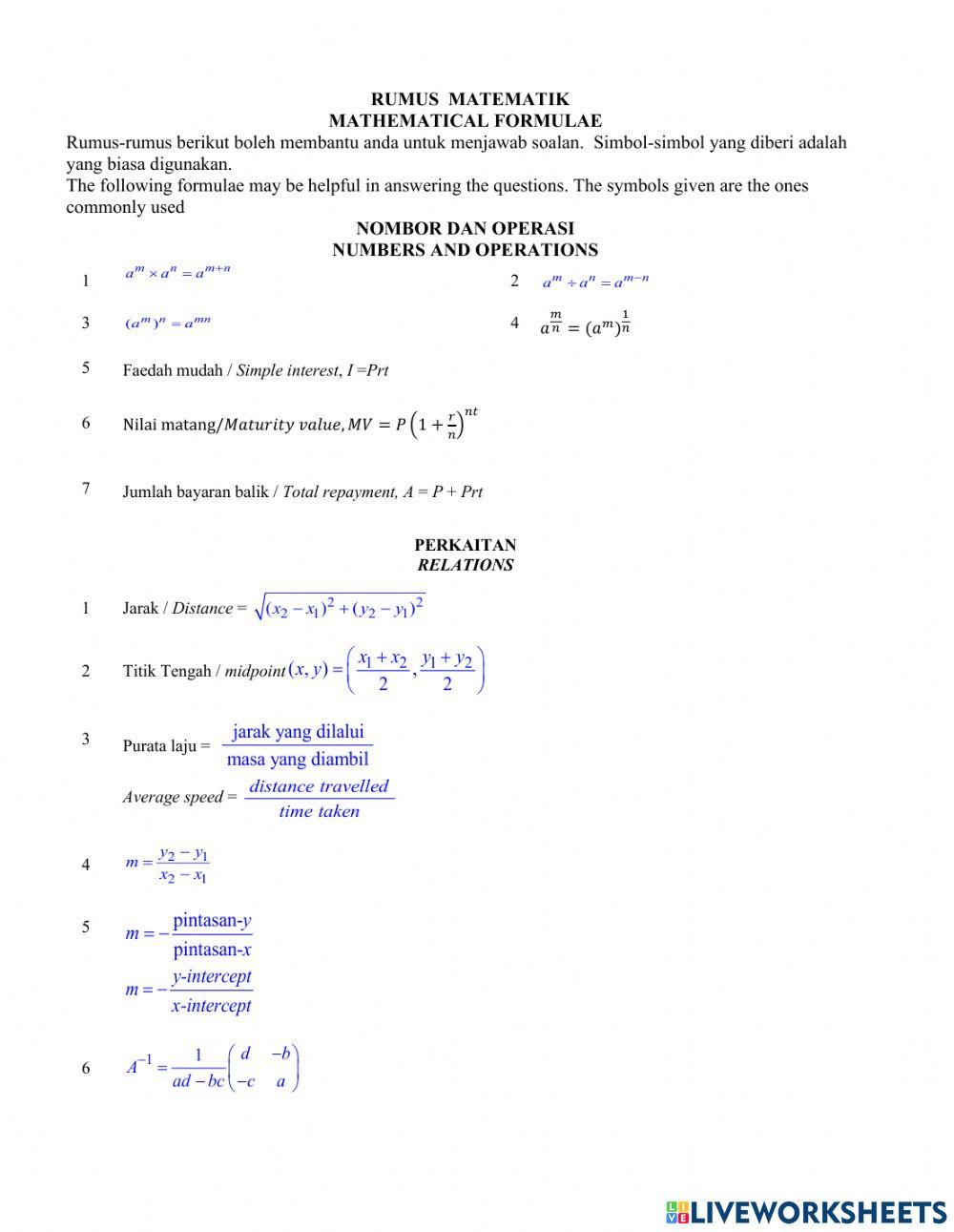 PENTAKSIRAN PERCUBAAN NO.1 HINGGA 6