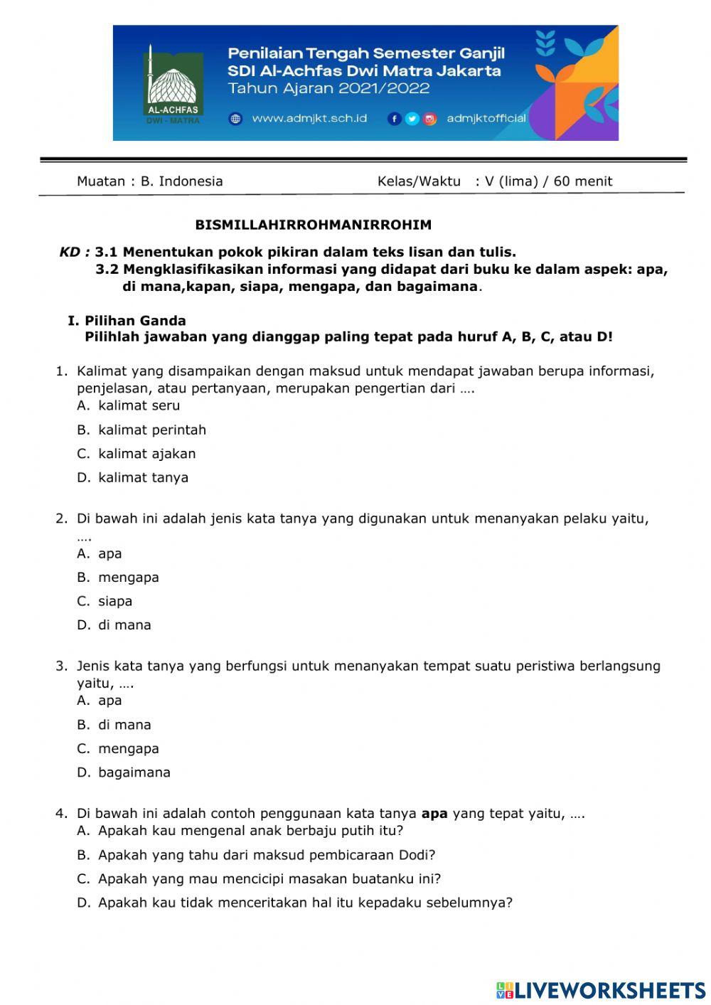 PTS Bahasa Indonesia