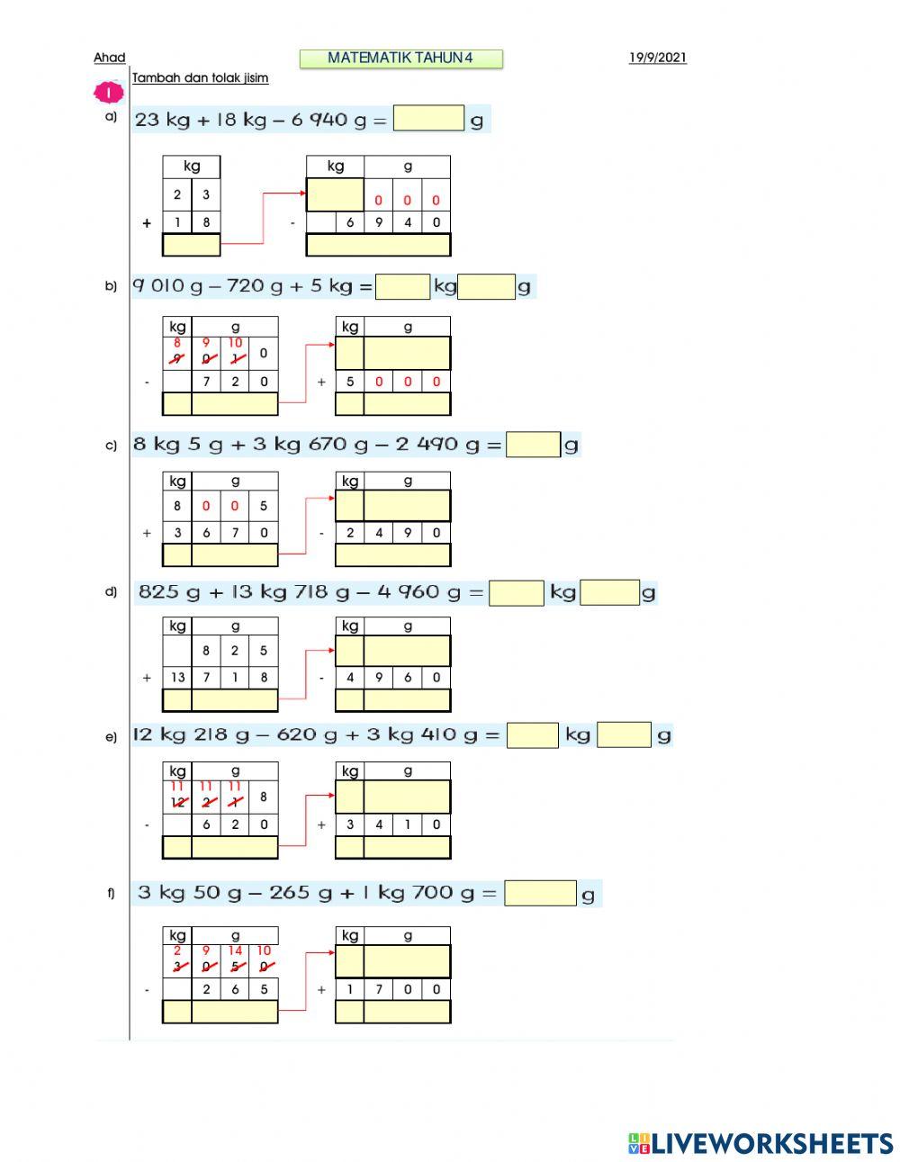 Tambah tolak jisim isipadu cecair