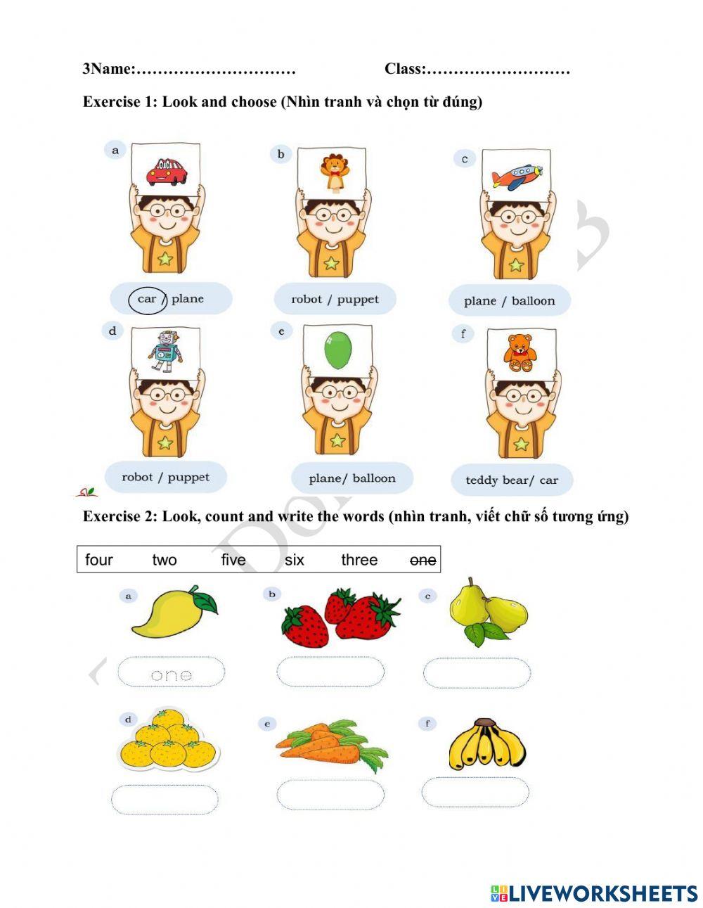 grade 1 review 3 worksheet | Live Worksheets