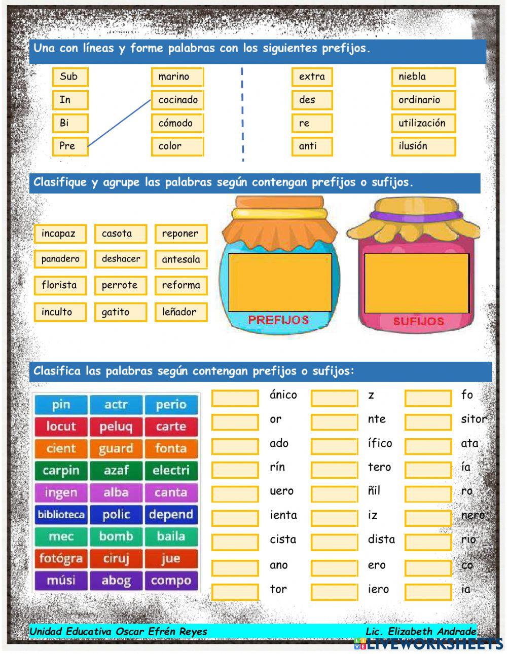 Prefijos Y Sufijos Interactive Exercise For 10 Live Worksheets – NBKomputer