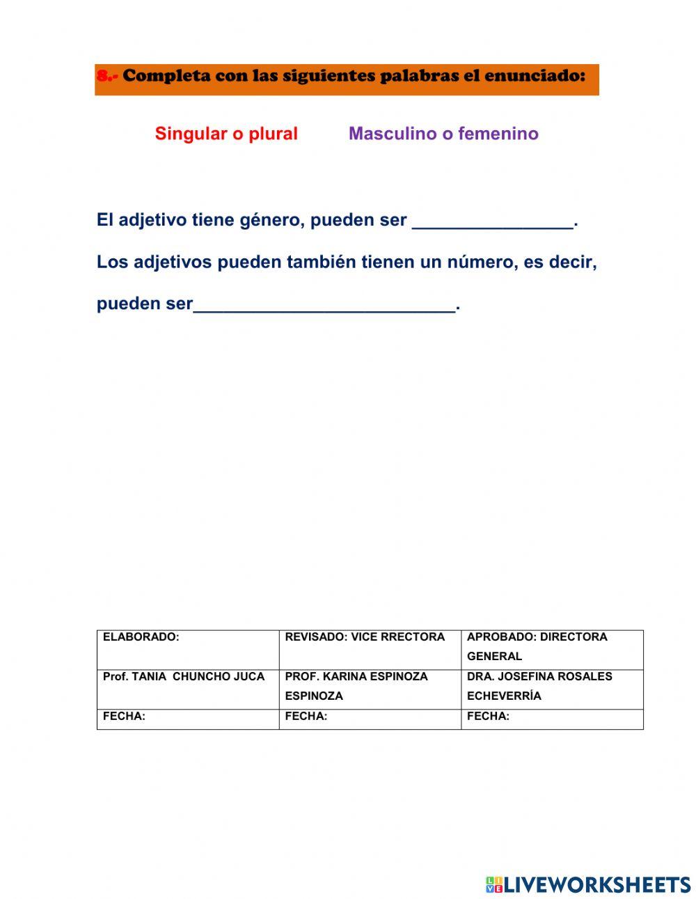 Evaluación de lengua y literatura