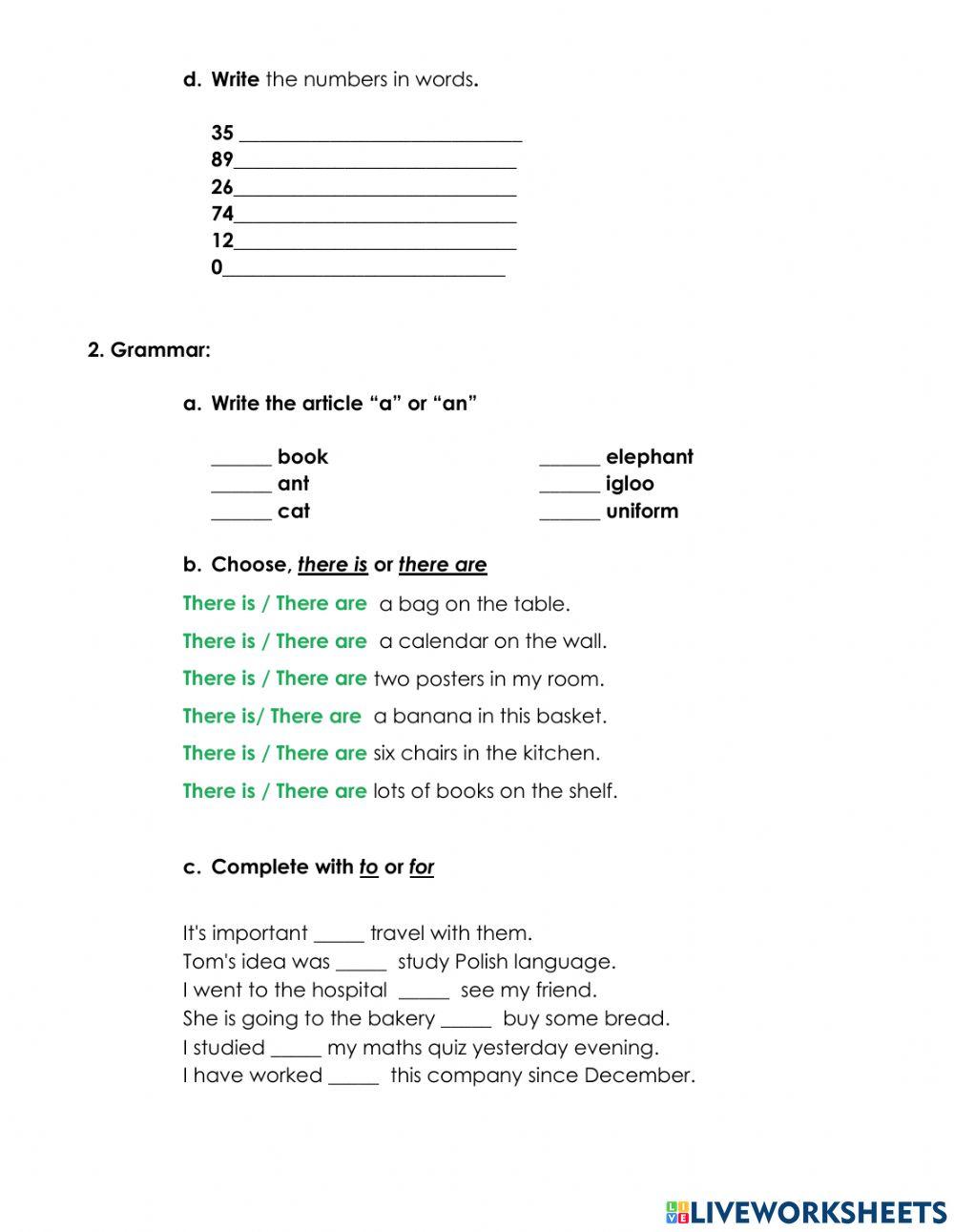 8th Diagnostic Evaluation CEFR A2.2 level
