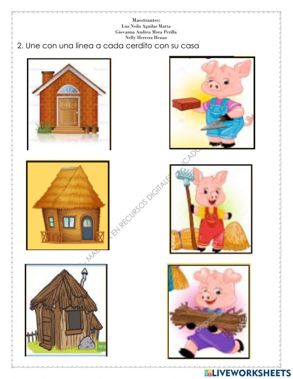 Ficha interactiva los tres cerditos