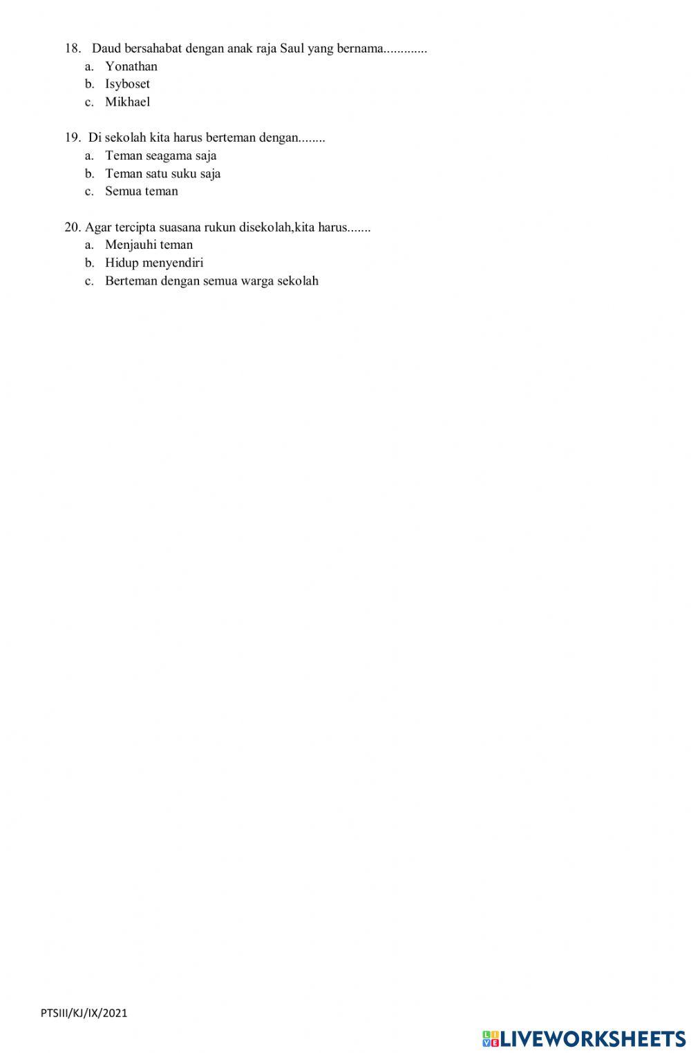 Pend agama kristten kelas 3