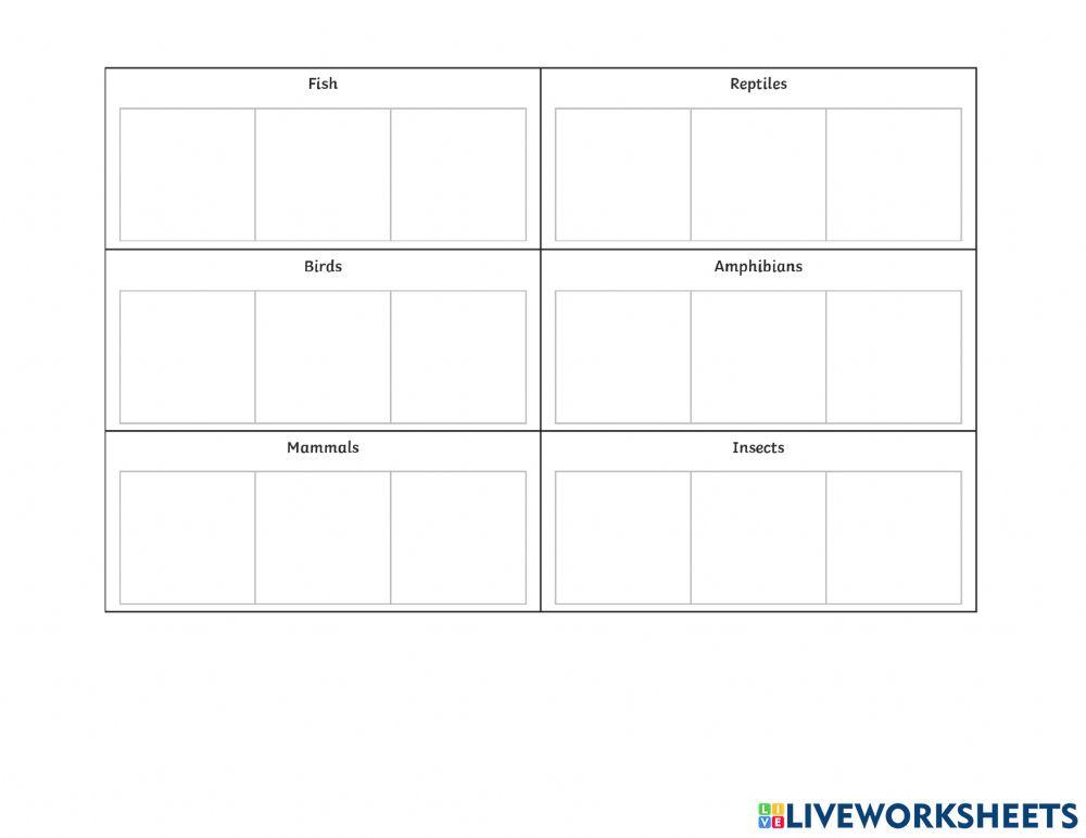 Sorting animals into groups