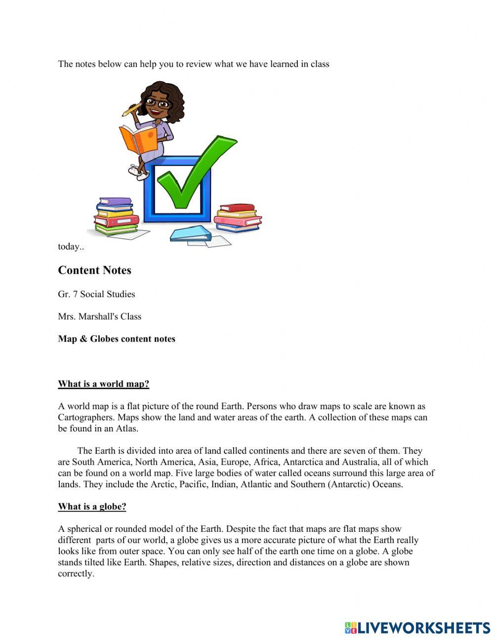 Maps and Globes notes