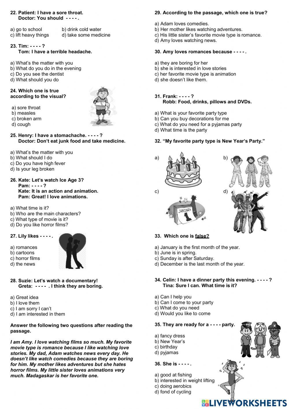 6th Grade- Placement test-2