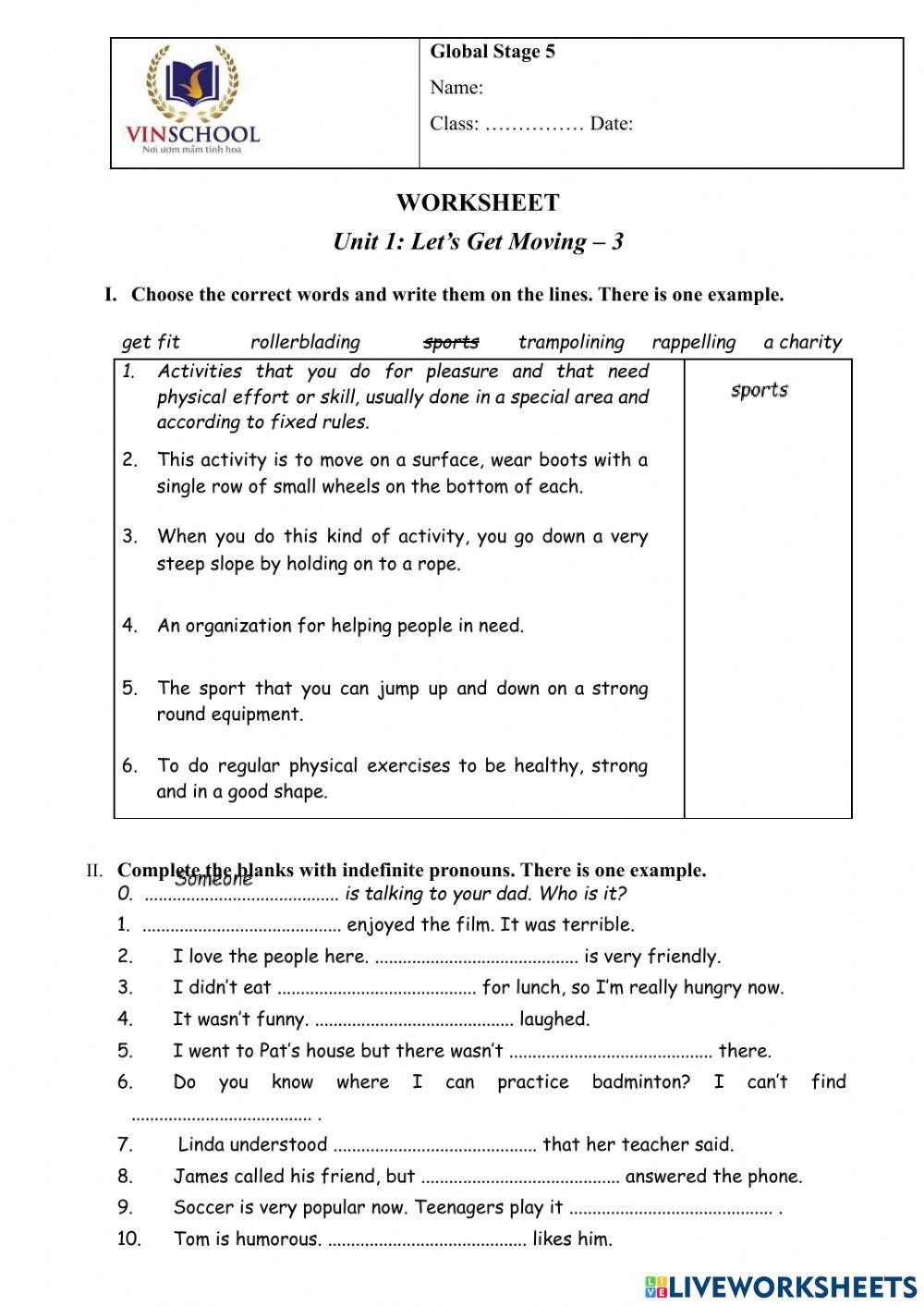 GS5-Unit 1-Let's get moving-Review 1-Vocab1 &Grammar1