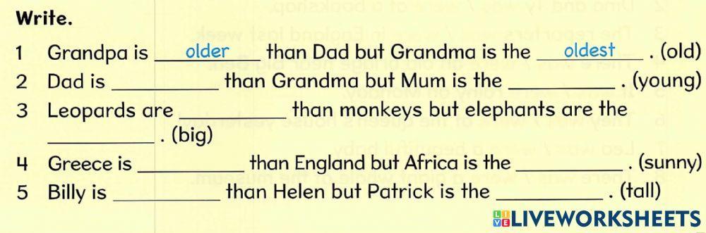 Degrees of Comparison