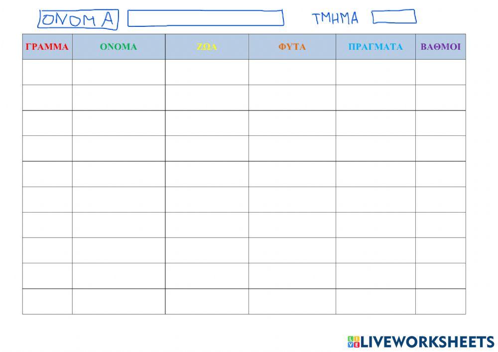 Παιχνίδι (όνομα-ζώα-φυτά)