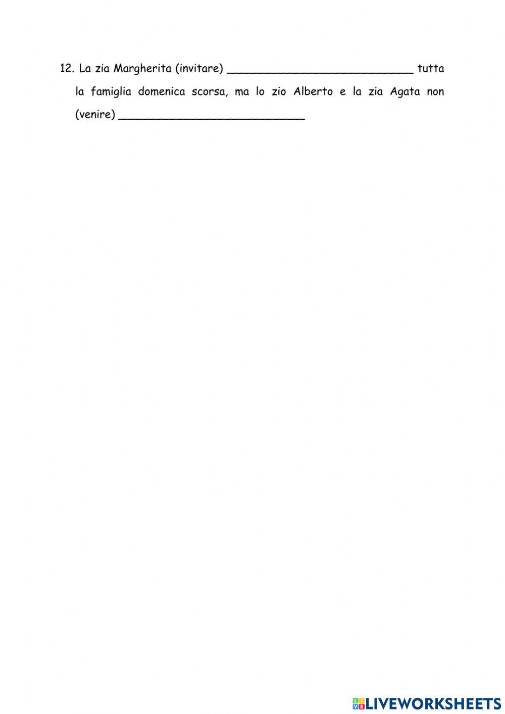 Frasi passato prossimo