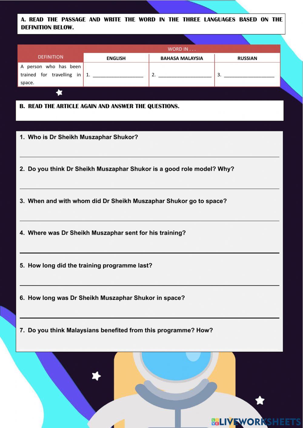 Malaysia's Very Own Astronaut