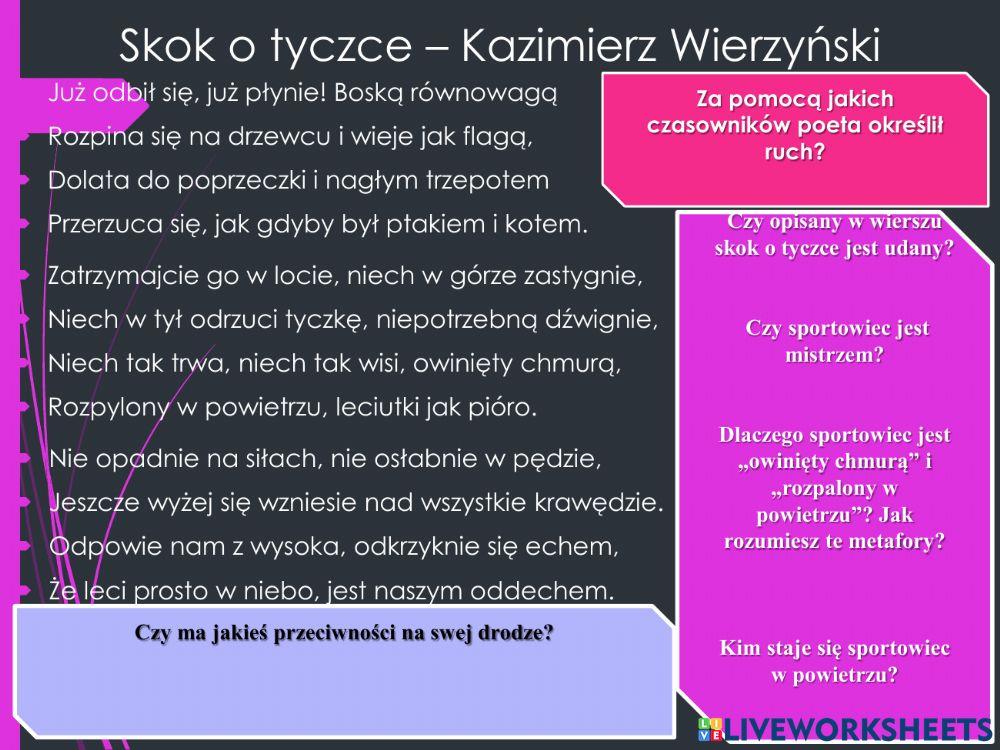 Kazimierz Wierzyński -Skok o tyczce-