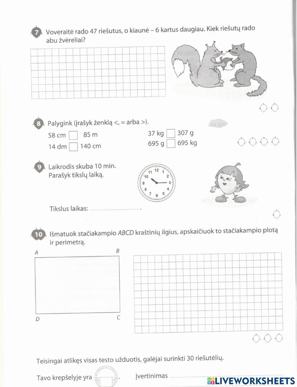 Riešutas 4 kl 1 testas