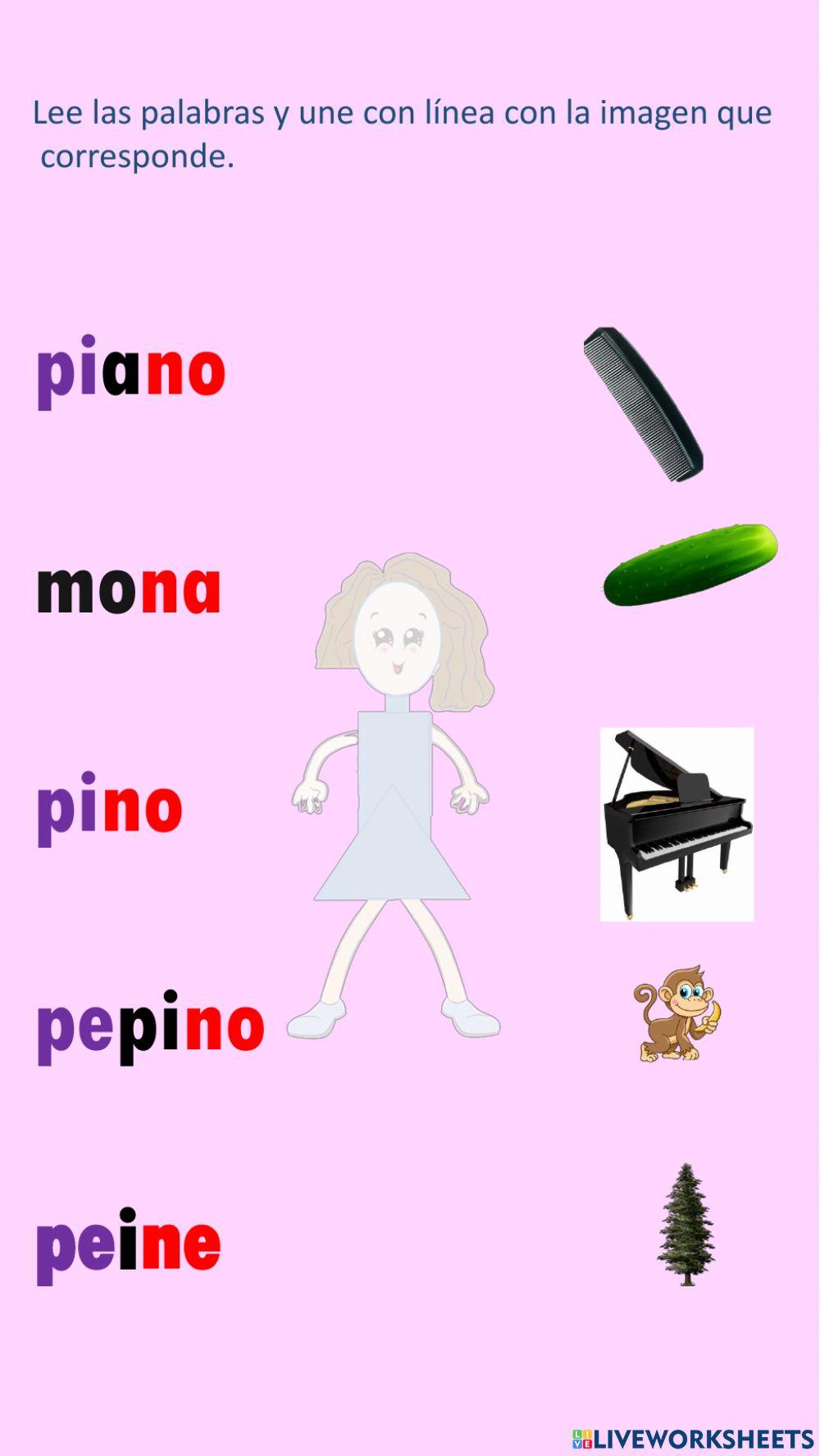 Une con líneas la palabra con la imagen.