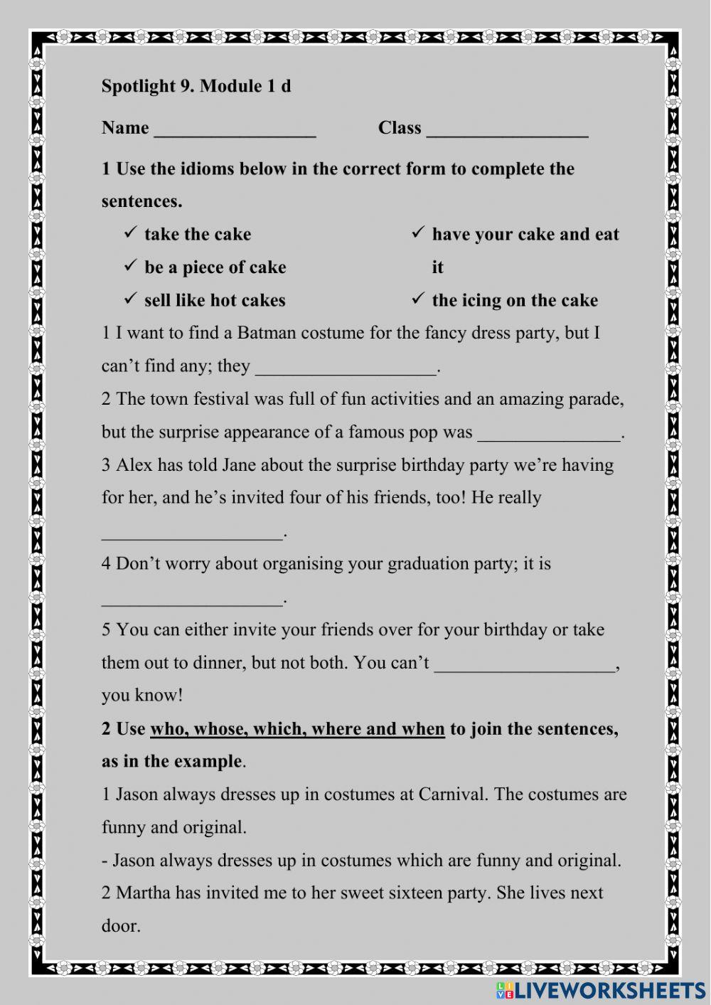 Spotlight 9. Module 1d