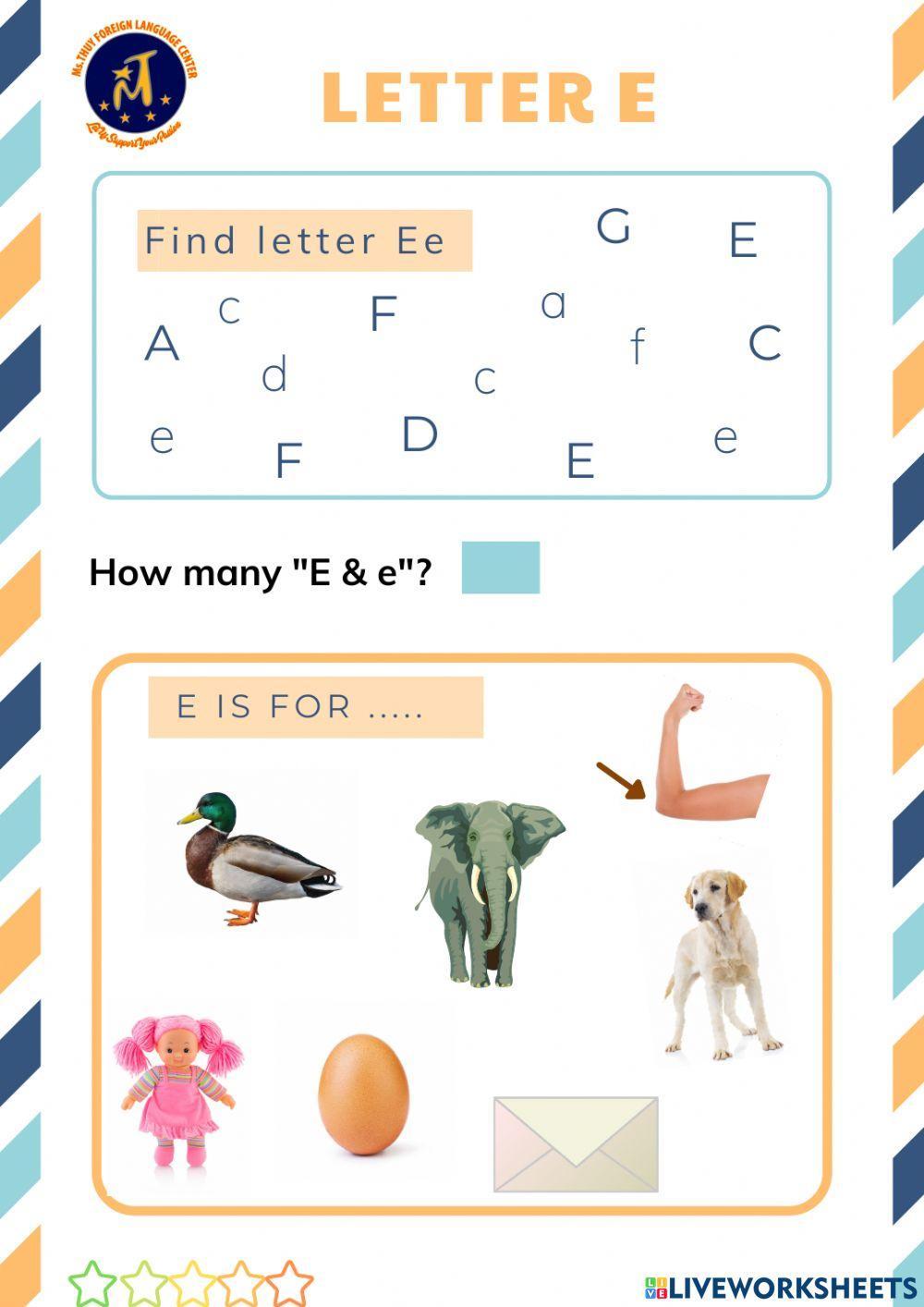Find Letter Ee