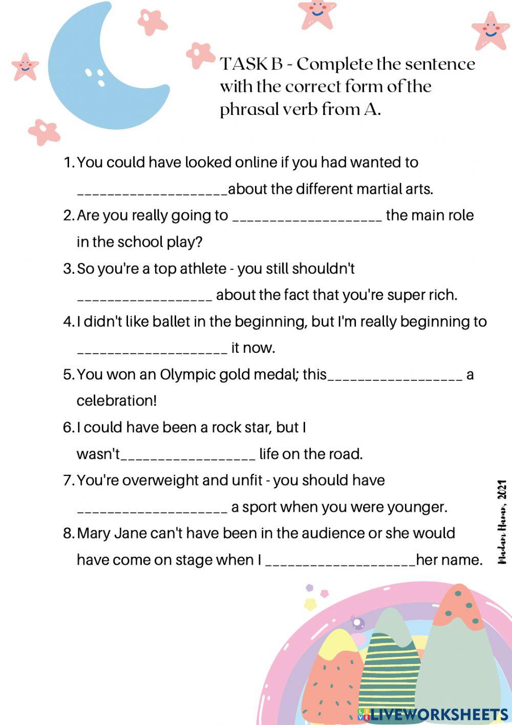 Phrasal verb and linking words