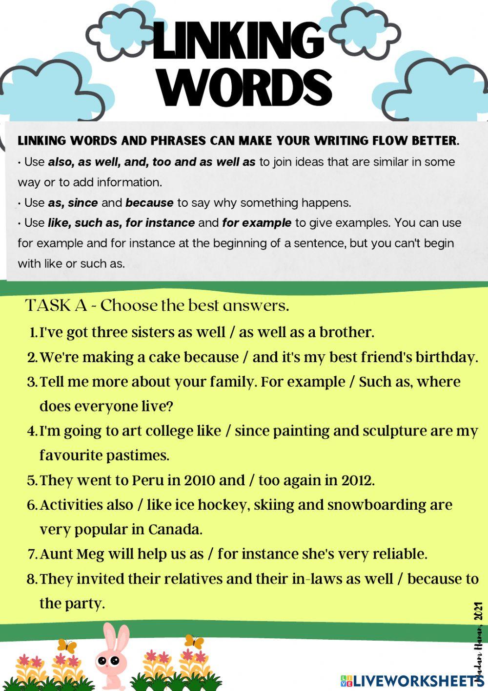 Phrasal verb and linking words