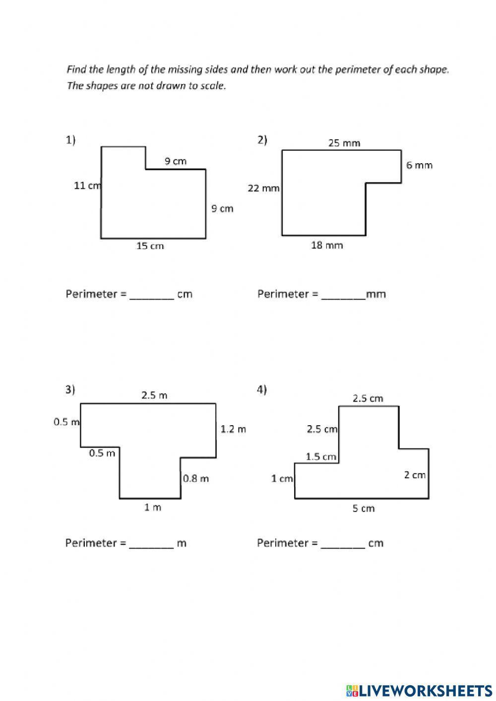 Perimeter Of A Composite Figure Worksheet Live Worksheets, 46% OFF