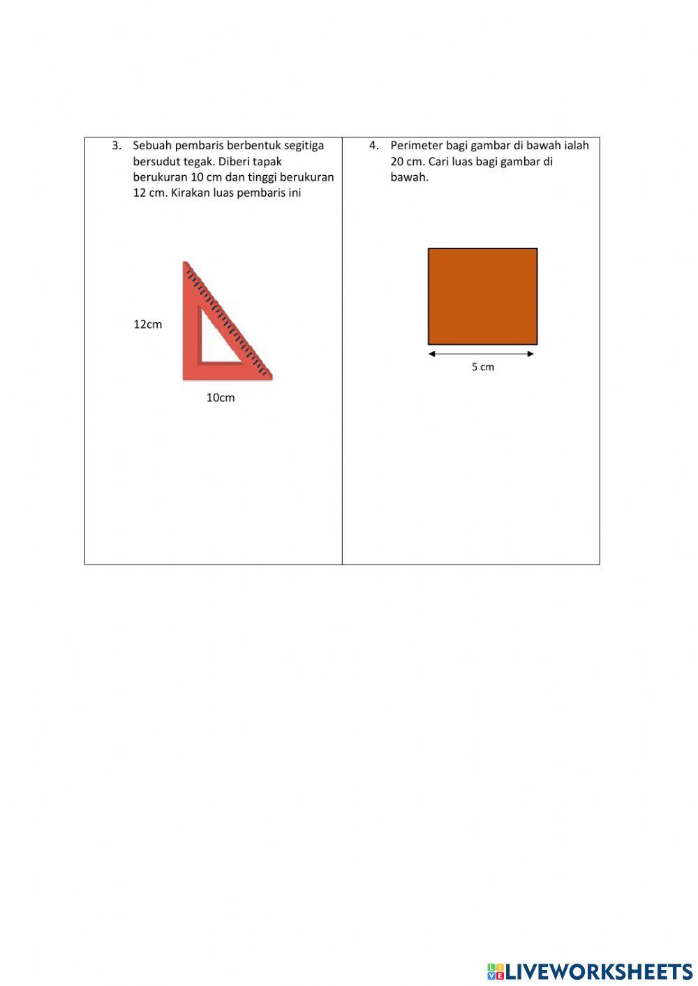 Penyelesaian masalah melibatkan luas
