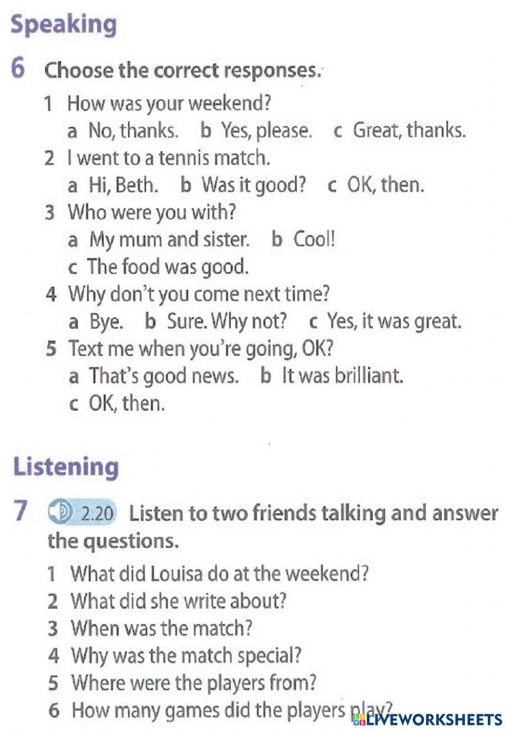 English Plus 1 Sport Review Page 70