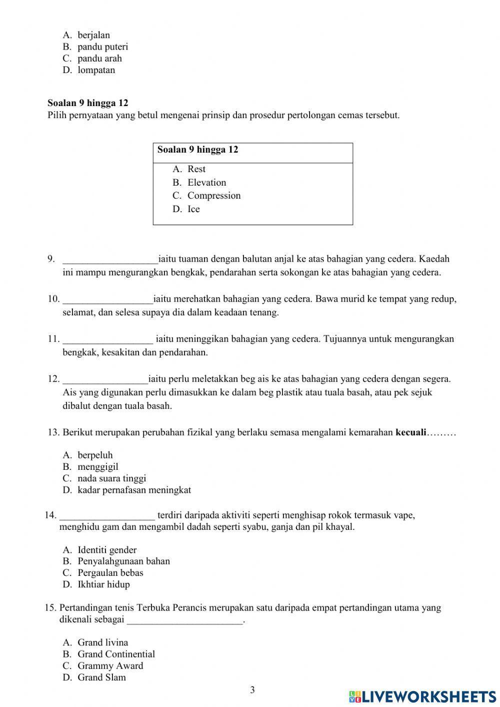 Latihan ulangkaji pjpk tingkatan 3
