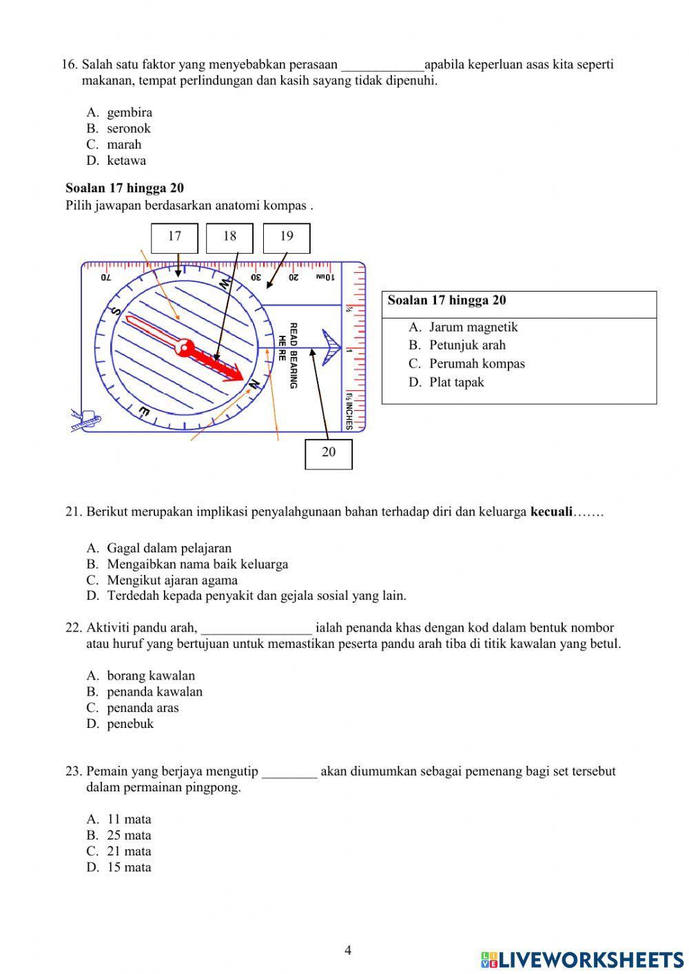 Latihan ulangkaji pjpk tingkatan 3