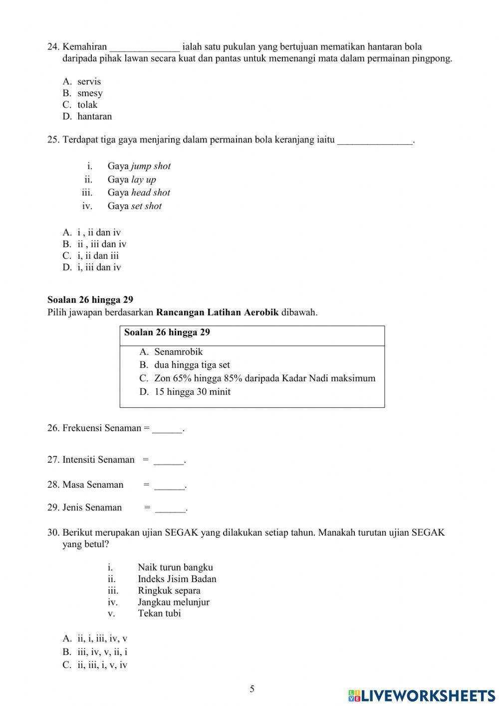 Latihan ulangkaji pjpk tingkatan 3