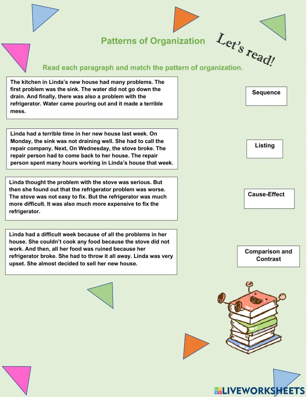 Patterns of Organization worksheet | Live Worksheets