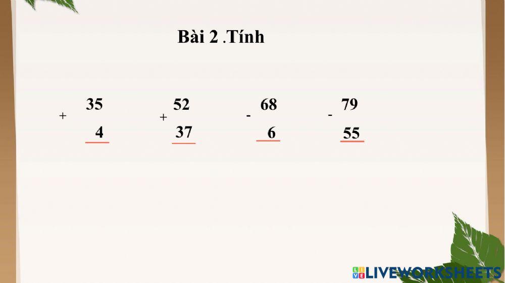 Bài tập Toán ngày 20-9