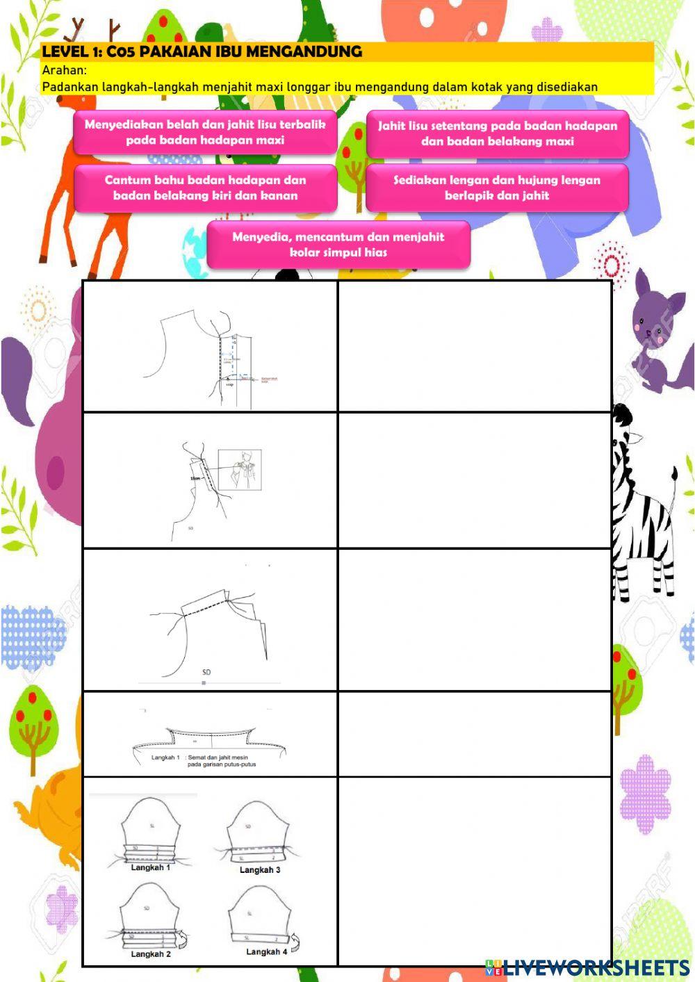 Co5 latihan padankan langkah menjahit